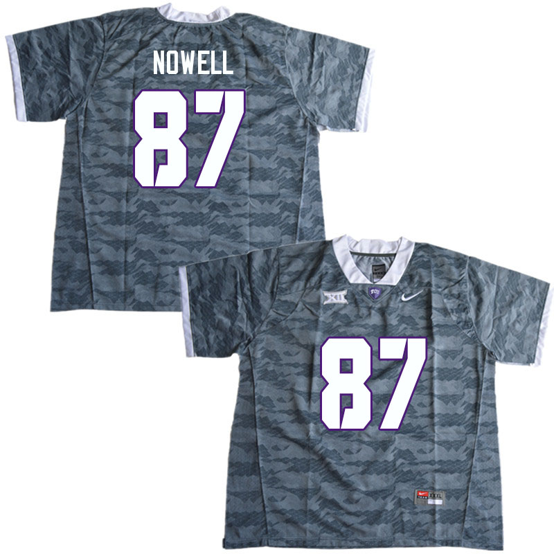 Men #87 Blake Nowell TCU Horned Frogs College Football Jerseys Sale-Gray - Click Image to Close